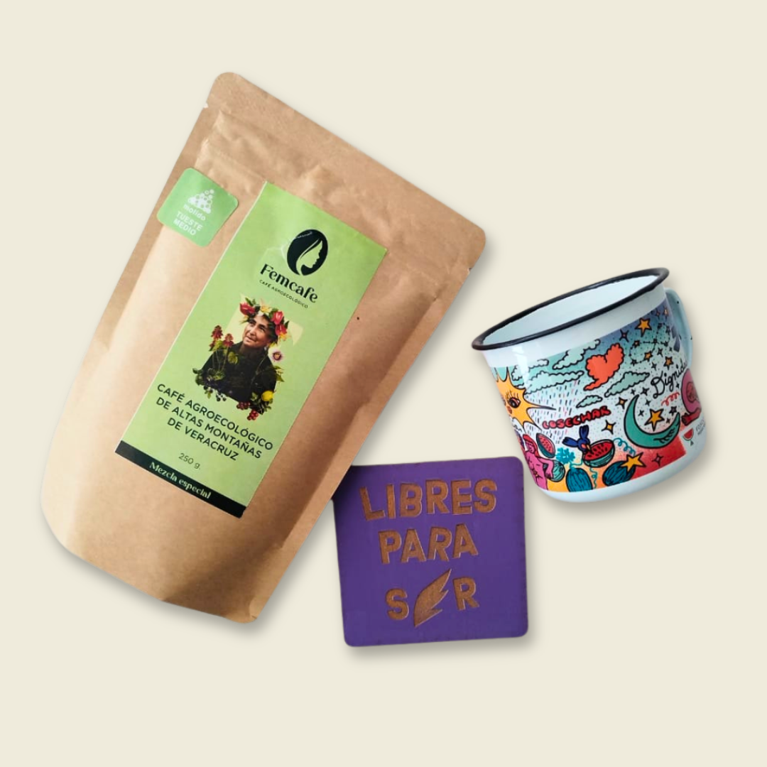 Kit #LibresParaSer | Café + Taza + Portavasos