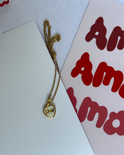 Collar de Corazón Inicial Dorado